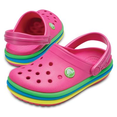 rainbow crocs with fur