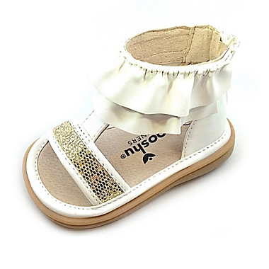 Mooshu Trainers&reg; Size 5 Lucy Ruffle Sandal in White. View a larger version of this product image.