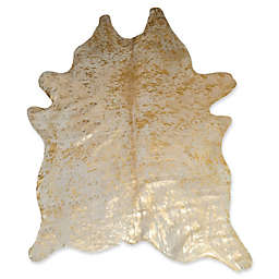 Natural Rugs Scotland Cowhide 5' x 7' Area Rug in Natural/Gold