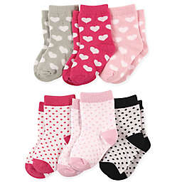 Luvable Friends® 6-Pack Hearts Crew Socks