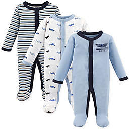 Luvable Friends® Preemie 3-Pack Airplanes Sleep & Play Bodysuits