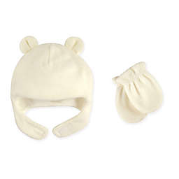Luvable Friends® Size 0-6M 2-Piece Bear Ears Fleece Hat and Mitten Set in Cream