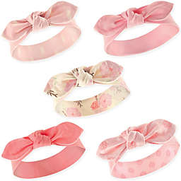 Hudson Baby® Size 0-24M 5-Pack Boho Flower Headbands in Flower Pink