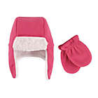 Alternate image 0 for Hudson Baby Size 6-12M 2-Piece Trapper Hat and Mitten Set in Dark Pink