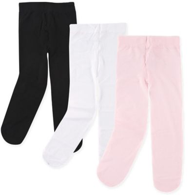 Luvable Friends&reg; 3-Pack Tights in Black/Pink/White