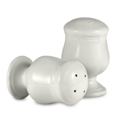 large white salt and pepper shakers