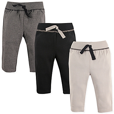 Hudson Baby&reg; Size 0-3M 3-Pack Track Pants in Black/Grey. View a larger version of this product image.
