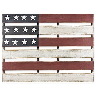 MCS Slatted American Flag 32-Inch x 24.5-Inch Wood Wall Art. View a larger version of this product image.