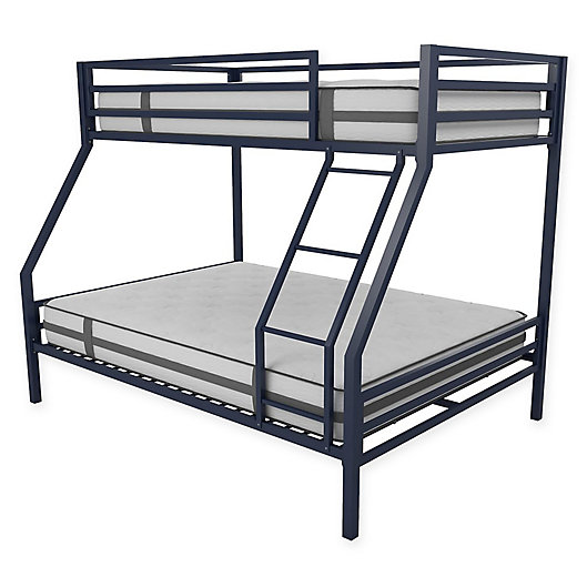 Novogratz Maxwell Twin Over Full Metal, Novogratz Maxwell Metal Full Loft Bed With Desk Shelves White