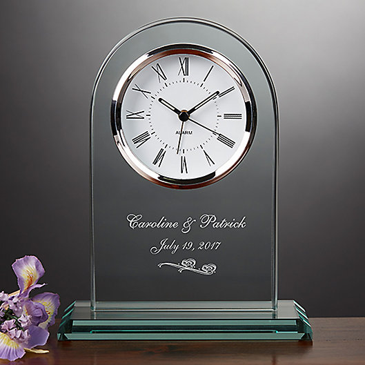 Alternate image 1 for Beloved Memories Engraved Wedding Table Clock