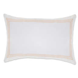 Wamsutta® Hotel Triple Baratta Stitch Standard Pillow Sham in White/Blush