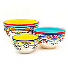 Alternate image 3 for Euro Ceramica Zanzibar Mixing Bowl Set in Blue/White (Set of 3)