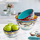 Alternate image 4 for Euro Ceramica Zanzibar Mixing Bowl Set in Blue/White (Set of 3)