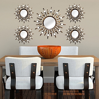 Stratton Home Décor 21-Inch x 39-Inch Round Burst Mirror in Bronze (Set of 5). View a larger version of this product image.