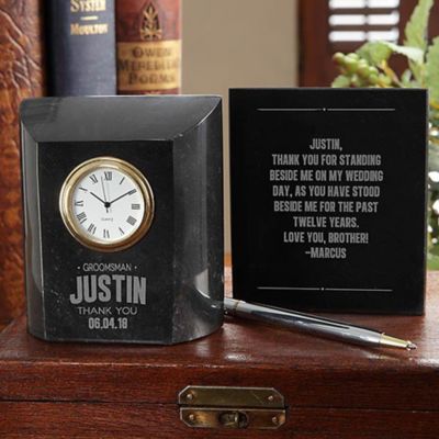 Great Groomsmen Marble Table Clock image