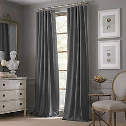 Valeron Estate Cotton Linen 95-Inch Rod Pocket Window Curtain Panel in Charcoal (Single)