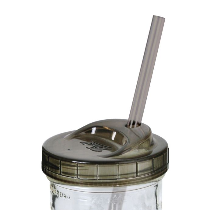 Ball® 4Piece Mason Jar Sip N Straw Lids Set in Green Bed Bath and