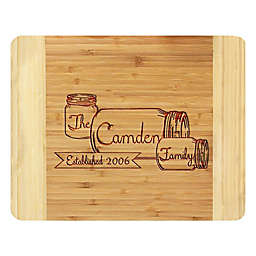 Stamp Out Jars 14-Inch x 11-Inch Bamboo Cutting Board