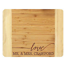 Stamp Out Mr. and Mrs. 11-Inch x 14-Inch Bamboo Cutting Board