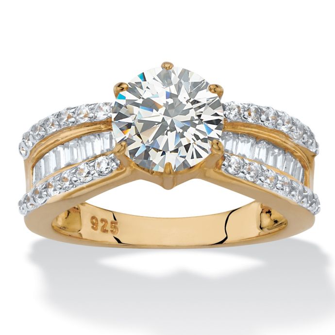 Palm Beach Jewelry 18K GoldPlated 2.88 cttw Round and