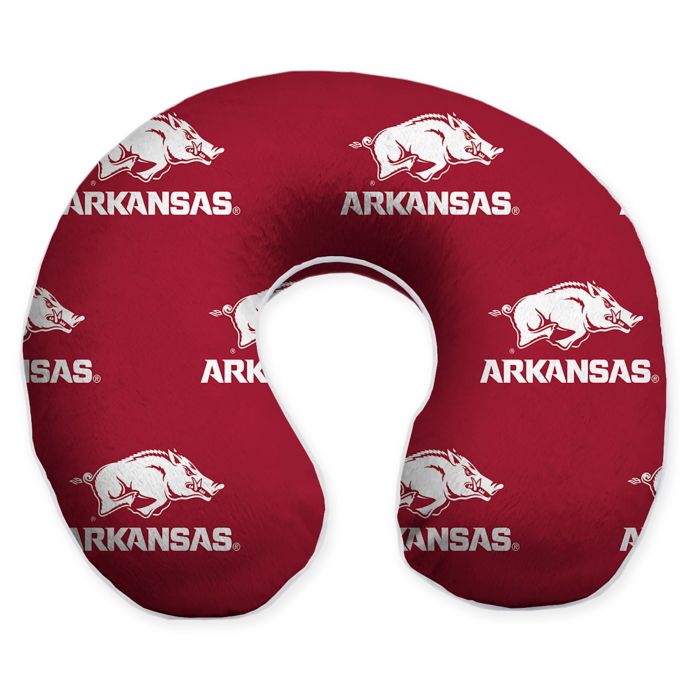 University Of Arkansas U Neck Memory Foam Travel Pillow With Snap