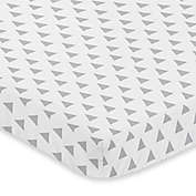 Sweet Jojo Designs Earth and Sky Triangle Print Fitted Mini-Crib Sheet in Grey