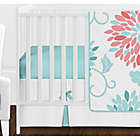 Alternate image 1 for Sweet Jojo Designs&reg; Emma Crib Bedding Collection in White/ Turquoise