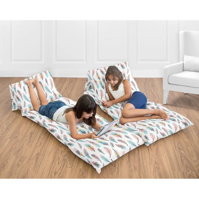 Sweet Jojo Designs Feather Floor Pillow Lounger Cover ...