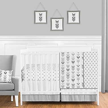 Sweet Jojo Designs&reg; Mod Arrow Crib Bedding Collection in Grey/White. View a larger version of this product image.