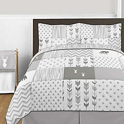 Sweet Jojo Designs Woodsy 3-Piece Full/Queen Comforter Set in Grey/White