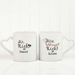 Mr. and Mrs. Right Lover's 2-Piece Mug Set in White
