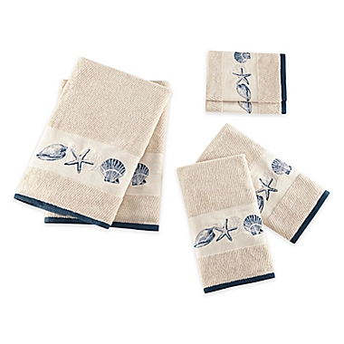 Madison Park Bayside Cotton Jacquard 6-Piece Bath Towel Set in Blue. View a larger version of this product image.