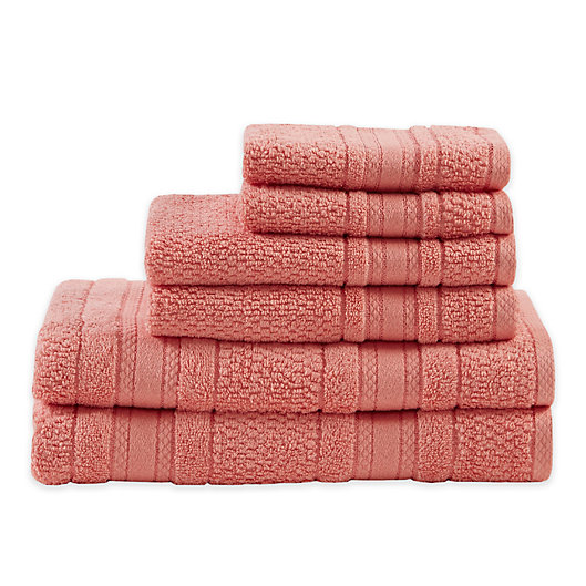 Alternate image 1 for Madison Park Essentials Adrien 6-Piece Bath Towel Set in Coral