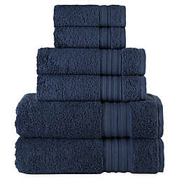 Laural Home Spa Collection 6-Piece Bath Towel Set in Navy