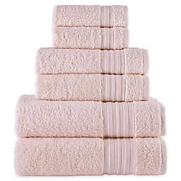 Laural Home Spa Collection 6-Piece Bath Towel Set in Blush
