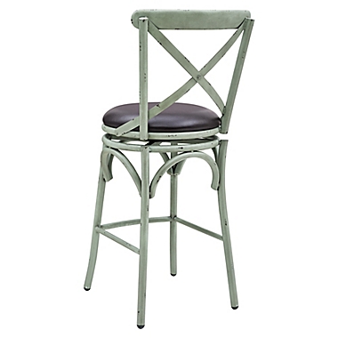 Pulaski Distressed Antique Metal Swivel Bar Stool. View a larger version of this product image.