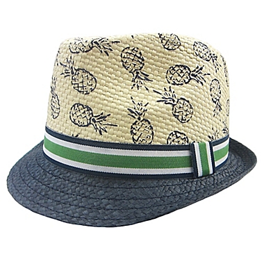 Toby&trade; Pineapple Fedora in Navy. View a larger version of this product image.