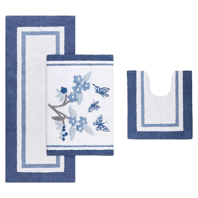 Madison Park Solandis Bath Rug in Blue Bed Bath and Beyond Canada