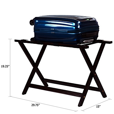 Hotel Style 30-Inch Extra-Wide Folding Luggage Rack in Espresso. View a larger version of this product image.