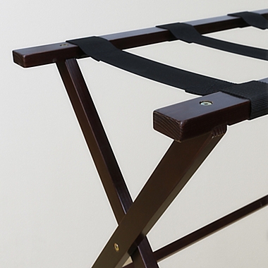 Hotel Style 30-Inch Extra-Wide Folding Luggage Rack in Espresso. View a larger version of this product image.