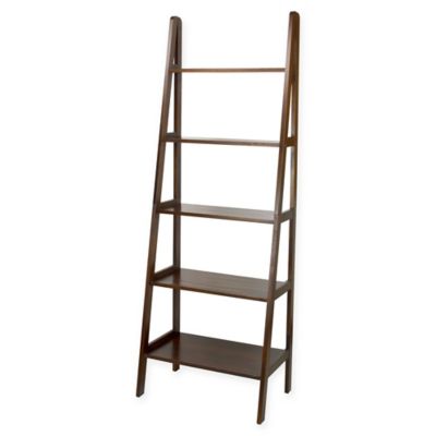 Brown Ladder Bookcase Bed Bath Beyond, Carlie White And Brown 5 Shelf Ladder Bookcase