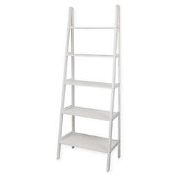 5-Shelf Ladder Bookcase in White