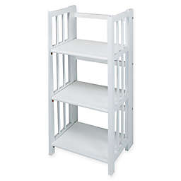 3-Shelf Folding 14-Inch Wide Bookcase in White