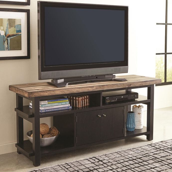 Wylder Pine Tv Console In Rustic Brown Black Bed Bath Beyond