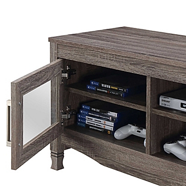 Techni Mobili Driftwood TV Stand in Grey. View a larger version of this product image.