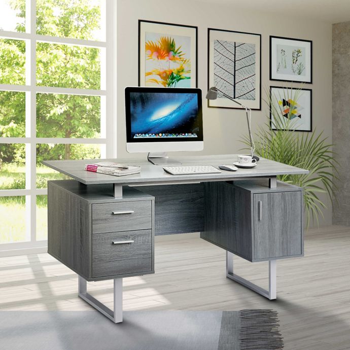 Techni Mobili Modern Office Desk In Grey Bed Bath Beyond