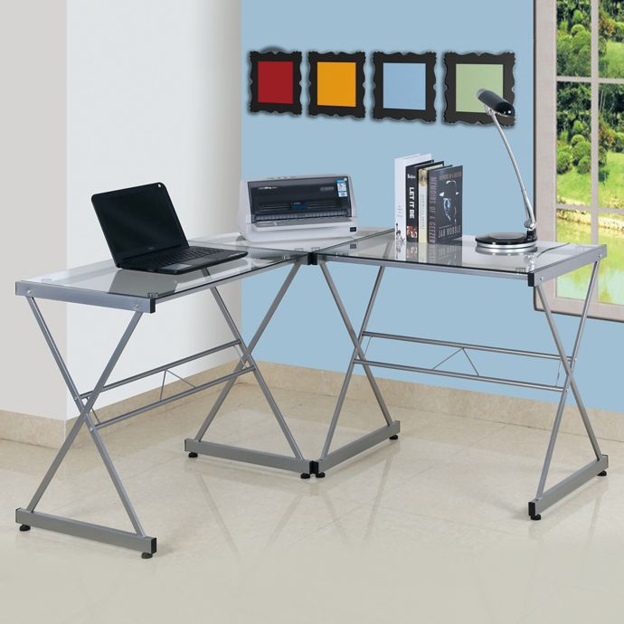 Techni Mobili L Shaped Glass Computer Desk Bed Bath Beyond