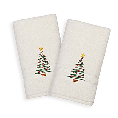 Linum Home Textiles Denzi 2-Piece Hand Towel Set in Cream. View a larger version of this product image.