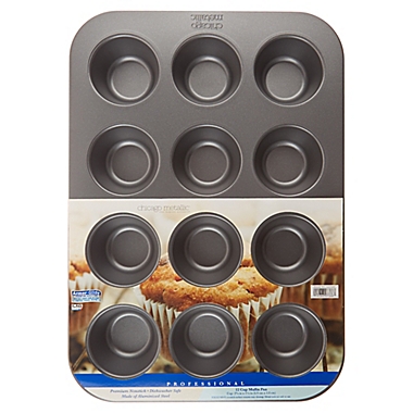 Chicago Metallic&trade; 12-Cup Nonstick Muffin Pan with Armor-Glide Coating. View a larger version of this product image.