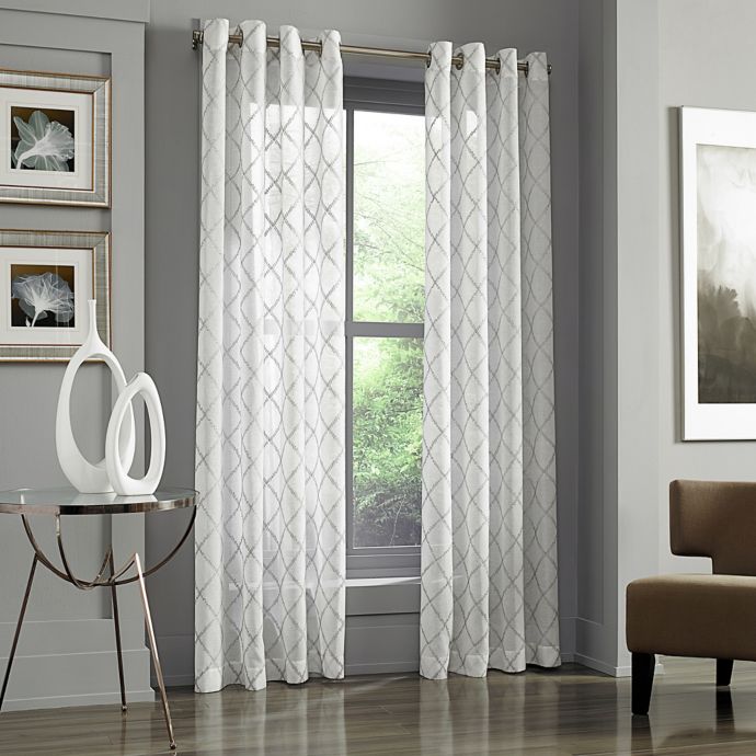 j queen new york roosevelt sheer single grommet pane